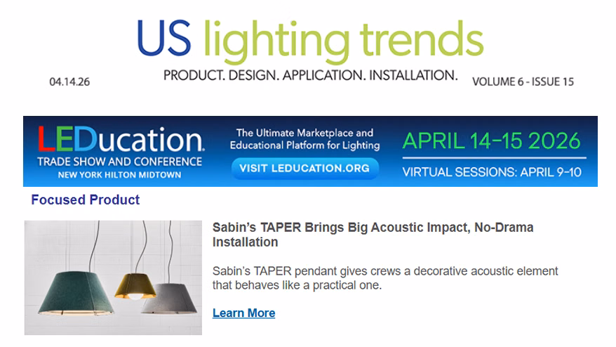 US Lighting Trends LEDucation Newsletter